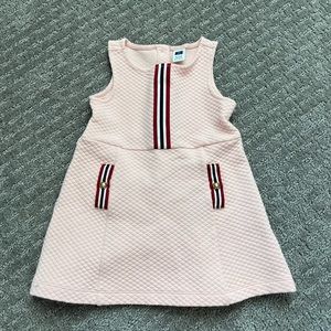 Girls light pink quilted dress